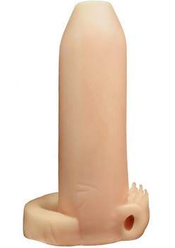 Deemun Extra Girth Vibrating Enhancer 6 inches by 2 inches Beige Male Sex Toy