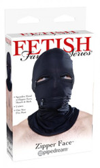 Fetish Fantasy Zipper Face Spandex Hood with Mouth and Eye Holes