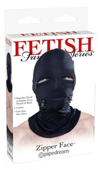 Fetish Fantasy Zipper Face Spandex Hood with Mouth and Eye Holes Best Sex Toy