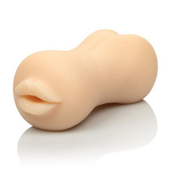 Stroke It Mouth Anal Dual Ended Beige Stroker by Cal Exotics