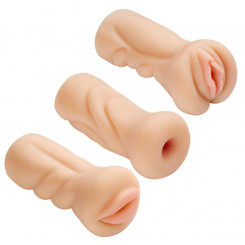 Cloud 9 Trio Strokers Vagina, Anal, Mouth Masturbator Kit by Cloud 9 Novelties
