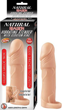Natural Realskin Vibrating Xtender Scrotum Ring Beige Best Sex Toys For Men