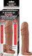Natural Realskin Vibrating Xtender W/ Scrotum Ring Brown Best Male Sex Toys