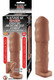 Natural Realskin Vibrating Uncircumcised Xtender Scrotum Ring Brown by NassToys