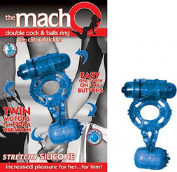 Macho Double Cock and Balls Ring Male Sex Toy