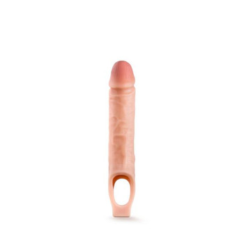 Performance 10 inches Cock Sheath Penis Extender Beige Male Sex Toy