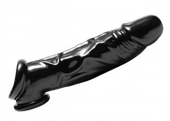 Fuk Tool Penis Sheath And Ball Stretcher Black Male Sex Toy