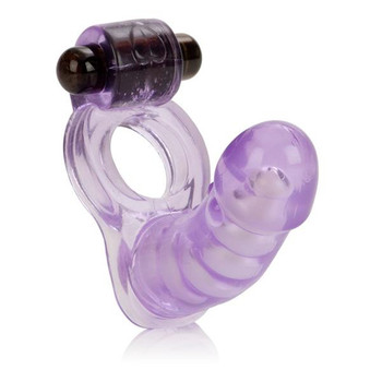 Double Diver Vibrating Enhancer Flexible Penetrator Puprle Sex Toys For Men