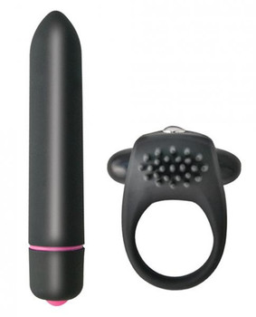 Intense Cockring & Bullet Vibrator Black Male Sex Toys