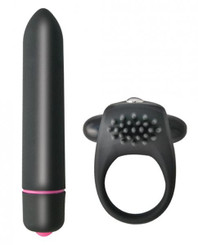 Intense Erection ring & Bullet Vibrator Black by NassToys