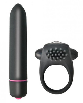 Intense Erection ring & Bullet Vibrator Black by NassToys