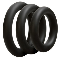 Optimale 3 Silicone C-Ring Set Thick - Black Male Sex Toy
