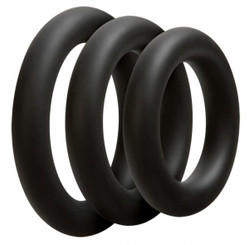 Optimale 3 Silicone C-Ring Set Thick - Black by Doc Johnson