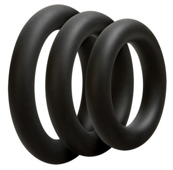 Optimale 3 Silicone C-Ring Set Thick - Black by Doc Johnson