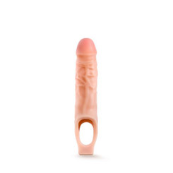 Performance 9 inches Cock Sheath Penis Extender Beige Best Sex Toy For Men