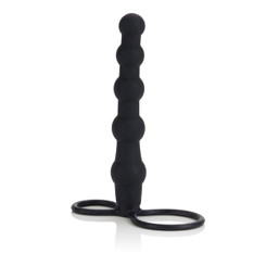 Silicone Love Rider Beaded Dual Penetrator Black by Cal Exotics