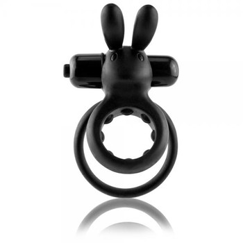OHare Rabbit Vibrating Ring - Black Sex Toys For Men