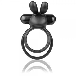 Ohare XL Vibrating Rabbit Double Ring Black Best Male Sex Toys