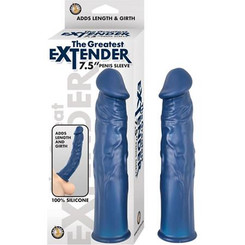 The Greatest Extender 7.5 inches Penis Sleeve Blue by NassToys