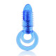 Double O 8 Speed Vibrating Erection Ring Blue by Screaming O
