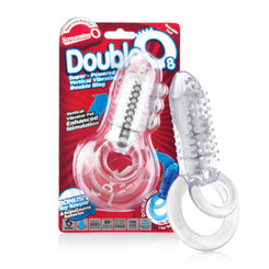 Double O 8 Speed Clear Vibrating Cock Ring Male Sex Toys
