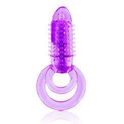 Double O 8 Speed Purple Vibrating Cock Ring Male Sex Toys