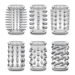 Stay Hard Penis Sleeve Kit Clear 6 Pack by Blush
