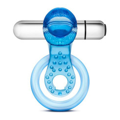 Stay Hard 10 Function Vibrating Tongue Ring Blue Best Male Sex Toys