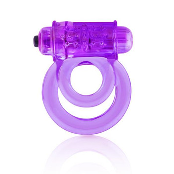 Double O 6 Speed Purple Vibrating Cock Ring Purple Male Sex Toy