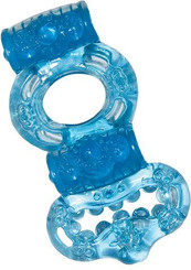 Double Power Cock and Ball Ring Blue Male Sex Toys