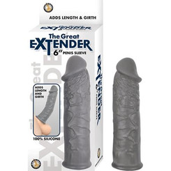 The Great Extender 6 inches Penis Sleeve Gray by NassToys