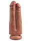 Pipedream King Cock Strap On Harness with 7 inches Two Cocks One Hole Tan - Product SKU CNVEF-EPD5644-22
