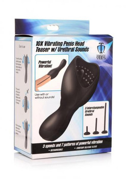 T4m 10x Vibe Penis Head W/ Sounds Black Sex Toys For Men