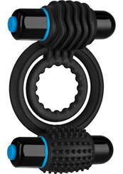 Optimale Silicone Vibrating Double C-Ring Waterproof Black by Doc Johnson