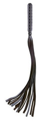 Glass Faux Leather Whip Black