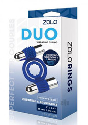 Zolo Recharge Duo Vibe Cock Ring Navy Male Sex Toy