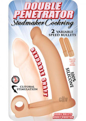 Dbl Pen Studmaker Cockring Flesh Mens Sex Toys