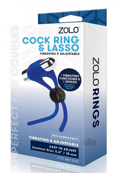 Zolo Rechargeable Adjust Cock Ring Navy Male Sex Toys