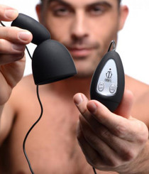 Deluxe 10 Mode Silicone Penis Head Teaser Black by XR Brands