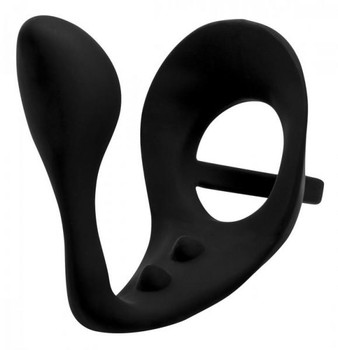 Excursion Silicone Triple Stim Anal Plug With Penis And Ball Ring by XR Brands