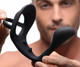 Excursion Silicone Triple Stim Anal Plug With Penis And Ball Ring by XR Brands - view 4