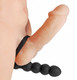 XR Brands Double Fun Cock Ring Double Penetration Vibe Black - Product SKU CNVEF-EXR-AE388