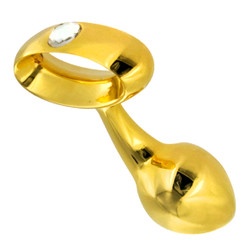 Gold Prostate Plug with Diamond Gem Anal Toy Adult Toy