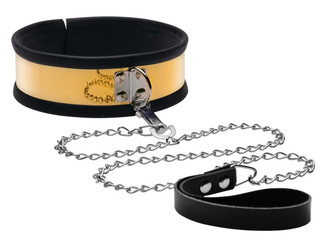 Golden Metal Leash and Collar Set Adult Toy