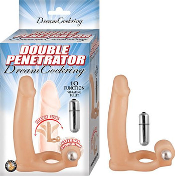 Double Penetrator Dream Erection ring Beige by NassToys