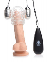 Trinity Vibes Dual Vibrating Penis Head Teaser Clear by XR Brands