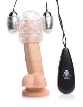 Trinity Vibes Dual Vibrating Penis Head Teaser Clear by XR Brands