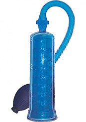 Supersizer II Penis Pump Chamber Lined With Silicone Nubs 8 Inch Blue Mens Sex Toys
