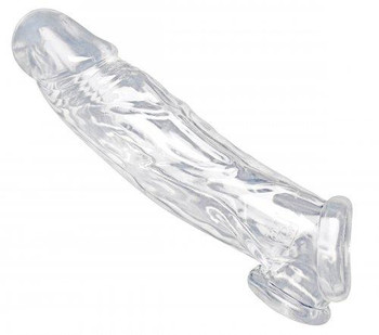 Size Matters Realistic Penis Enhancer + Ball Stretcher Clear Mens Sex Toys