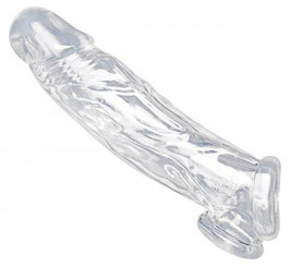 Size Matters Realistic Penis Enhancer + Testicle Stretcher Clear by XR Brands